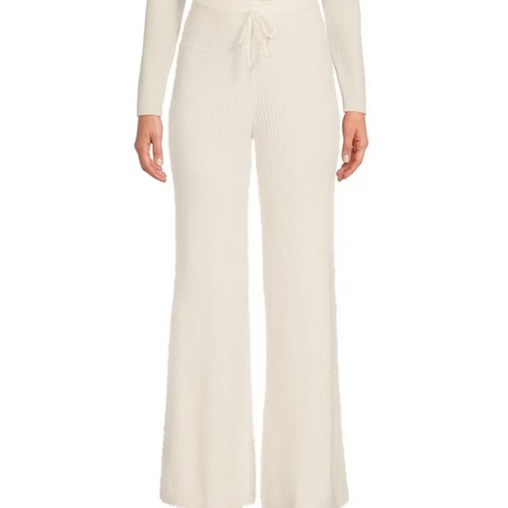 Gianni Bini Coordinating High Rise Ribbed Eyelash Knit Lounge Pants